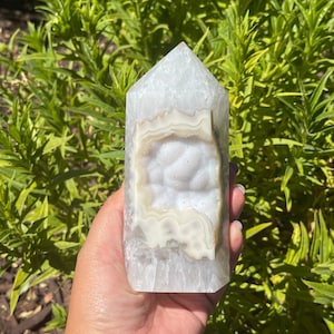Druzy Agate Tower From Brazil | Large Agate Tower with Banding