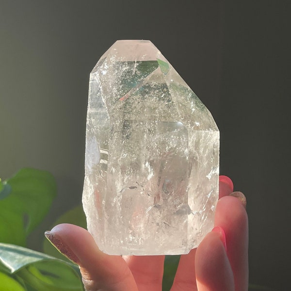 Natural Unpolished Brazilian Garden Quartz | Chlorite Quartz Tower Point | Twin Flame