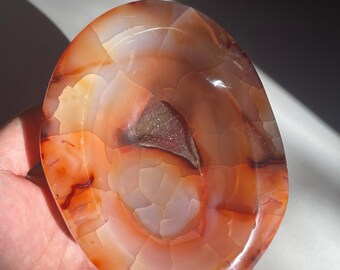 Druzy Carnelian Bowl | Carnelian Bowl with Banding