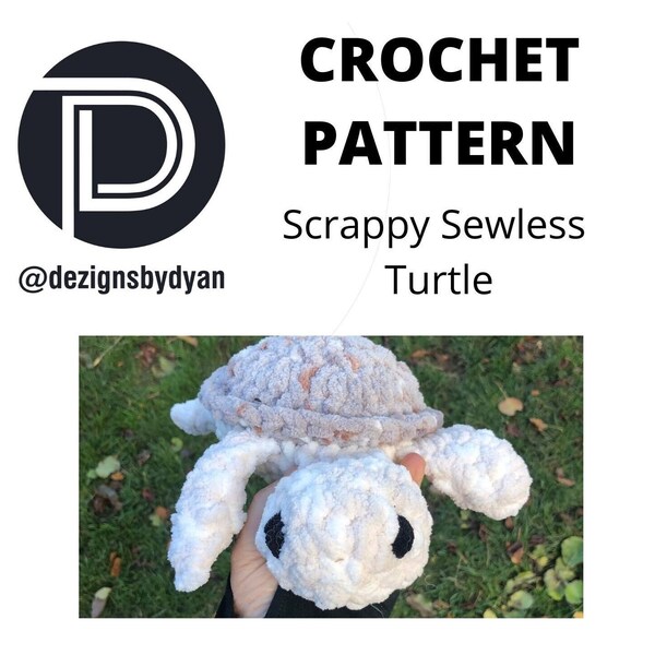 Scrappy Sewless Turtle Crochet Pattern/No Sew Crochet Pattern/Amigurumi Crochet Pattern/ Follow Along Video/PDF Download/Beginner Friendy