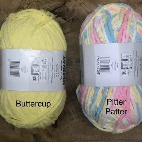 Bernat Blanket Big Ball Yarn- Pitter Patter Pink yellow, blue