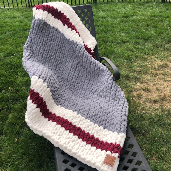 Cabin Cozy Blanket Work Sock Monkey Blanket Chunky Chenille