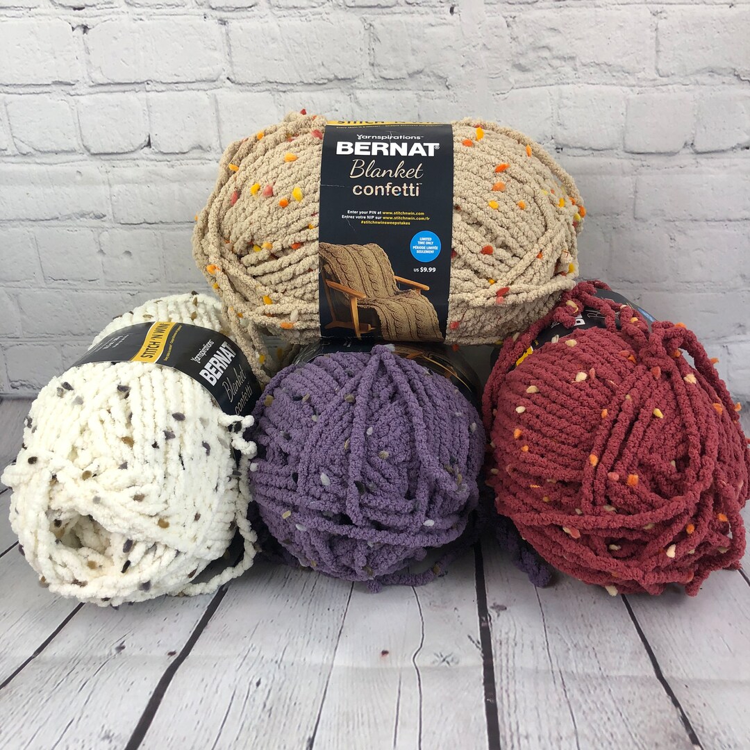Bernat Blanket Confetti Yarn/polyester Nylon Blend/vegan Yarn/baby Yarn/baby Blanket Supplies