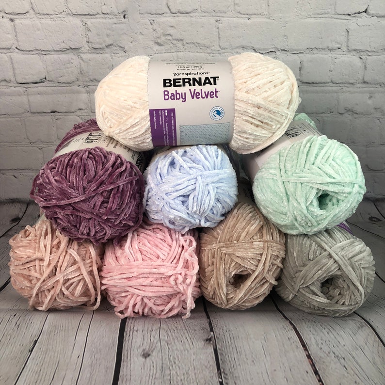 Bernat Baby Velvet yarn/Soft yarn/Baby yarn/Baby blanket supplies/Baby blanket yarn/Chenille yarn/Plush toy yarn/Stuffie yarn/Baby accessory image 1
