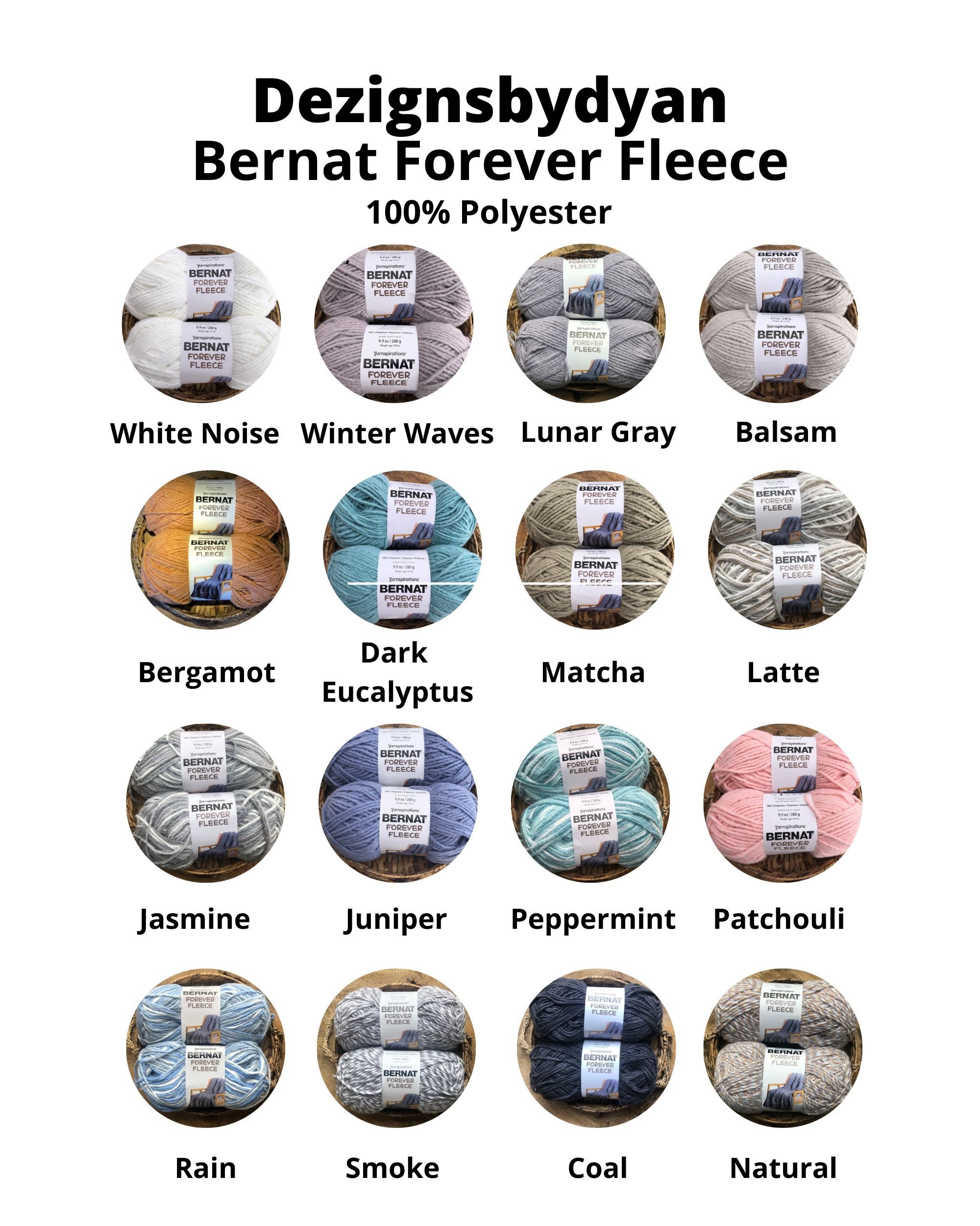  Bernat Forever Fleece Balsam Yarn - 2 Pack of 280g/9.9