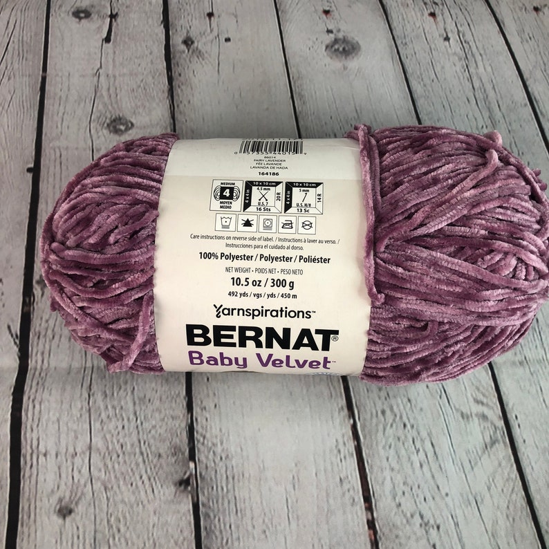 Bernat Baby Velvet yarn/Soft yarn/Baby yarn/Baby blanket supplies/Baby blanket yarn/Chenille yarn/Plush toy yarn/Stuffie yarn/Baby accessory Fairy Lavender