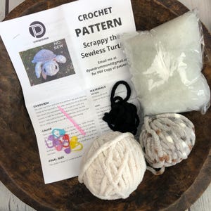 Beginner Friendly Turtle Crochet Kit includes PDF Pattern with supplies and full video support - makes a great gift for the crafter/DIY. image 2