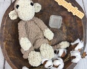 Crocheted Monkey Snuggler, Knotted Plush Toy, Handmade Baby Gift