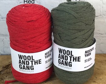 Wool and the Gang Mixtape/Hoooked RibbonXL/Recyled Tshirt yarn/Bulky tape  yarn/T-shirt yarn/Ribbon yarn/Home decor yarn/Purse yarn
