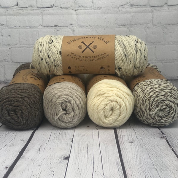 Lion Brand Fishermen's Wool is a natural, long lasting, felting yarn great for apparel as it is water resistant wool yet soft and warm.