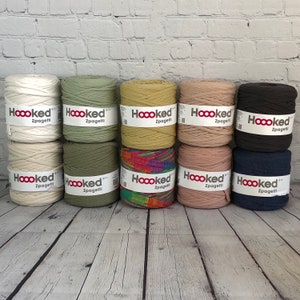 Hoooked Zpagetti/Jersey Yarn/Recyled Tshirt yarn/Super bulky t-shirt yarn/T-shirt yarn/Spaghetti yarn/Home decor yarn/Purse yarn/Rug Yarn