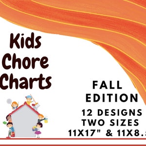 Chore Chart for Kids, Kids Chores, Kids Chore Chart, Responsibility Chart, Chore Chart Printable, Fall Edition, PDF, Instant Download