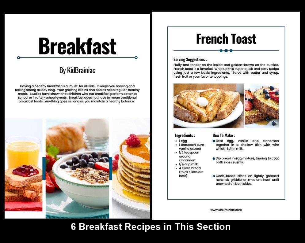 Kids Cookbook, Childrens Cookbook, Recipes for Kids, Easy Recipes