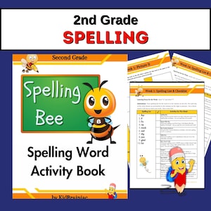 Second Grade Spelling PRINTABLE activity bundle 30 week curriculum spelling homeschool 2nd grade 1st grade after school