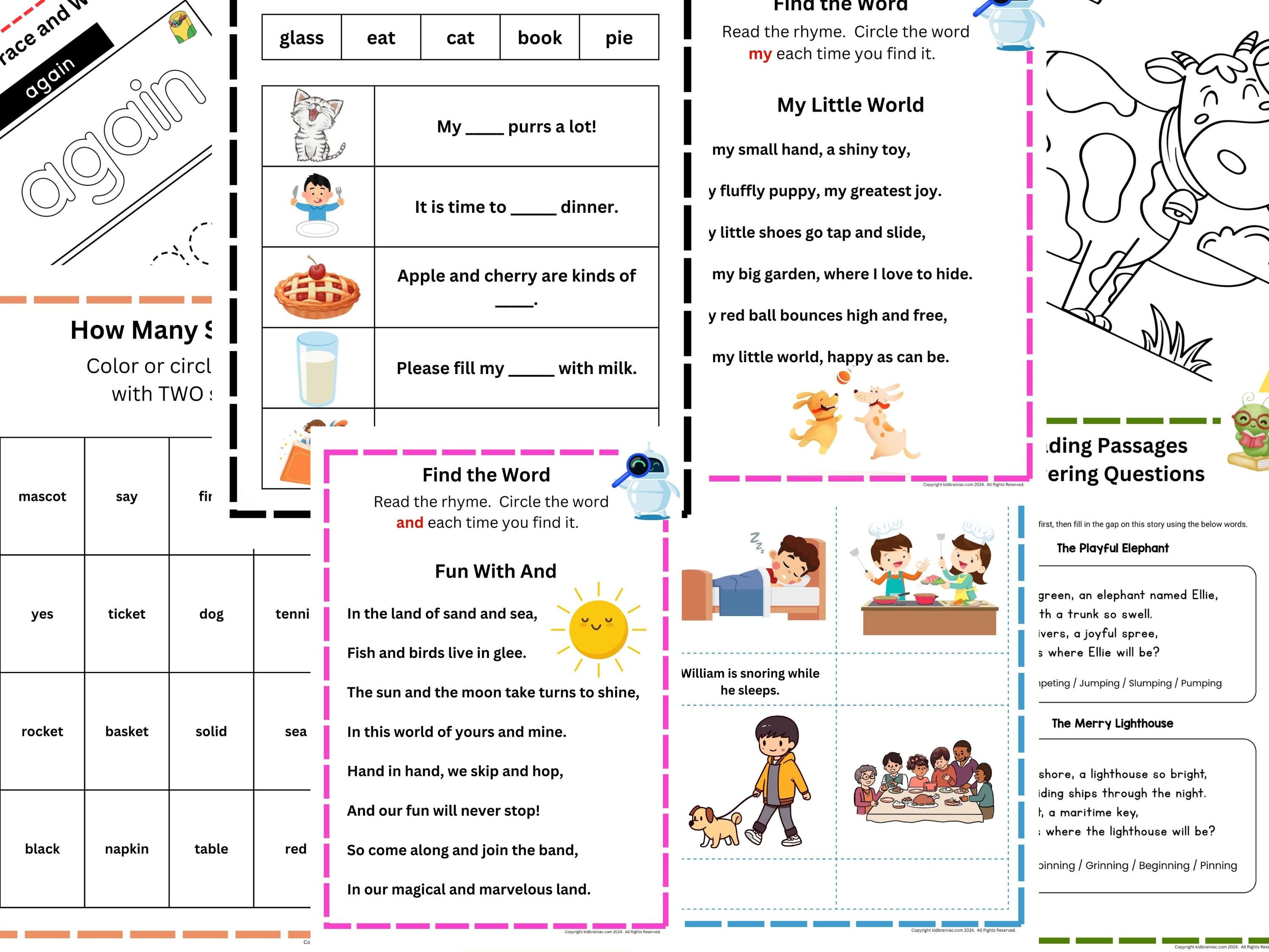 First Grade Reading Comprehension Activity Book Worksheets Printable ...