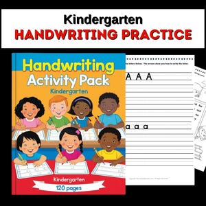 Cuaderno de ejercicios de escritura a mano Práctica de escritura Alfabeto Palabras visuales Reconocimiento de letras Números Preescolar Jardín de infantes Educación en casa