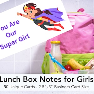 Lunch box notes for kids, lunchbox notes for girls, positive affirmations, encouraging notes for girls, instant download, lunch notes