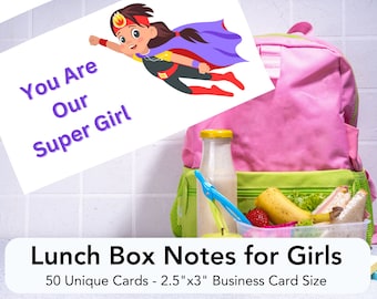 Printable Lunch Box Notes for Girls: Positive Affirmations (Digital Download)