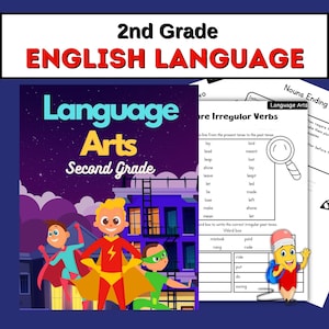 Second Grade English Language Arts PRINTABLE Activity Book, 2nd grade, reading, writing, grammar, vocabulary, second grade, homeschool