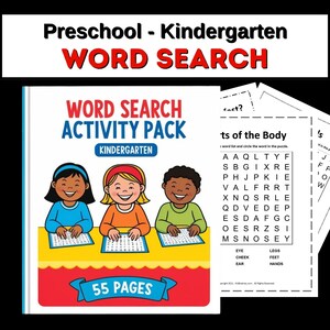Word Search Printable Word Search Puzzles Phonics Word Recognition Vocabulary, Sight Words Word Games Reading Preschool Kindergarten