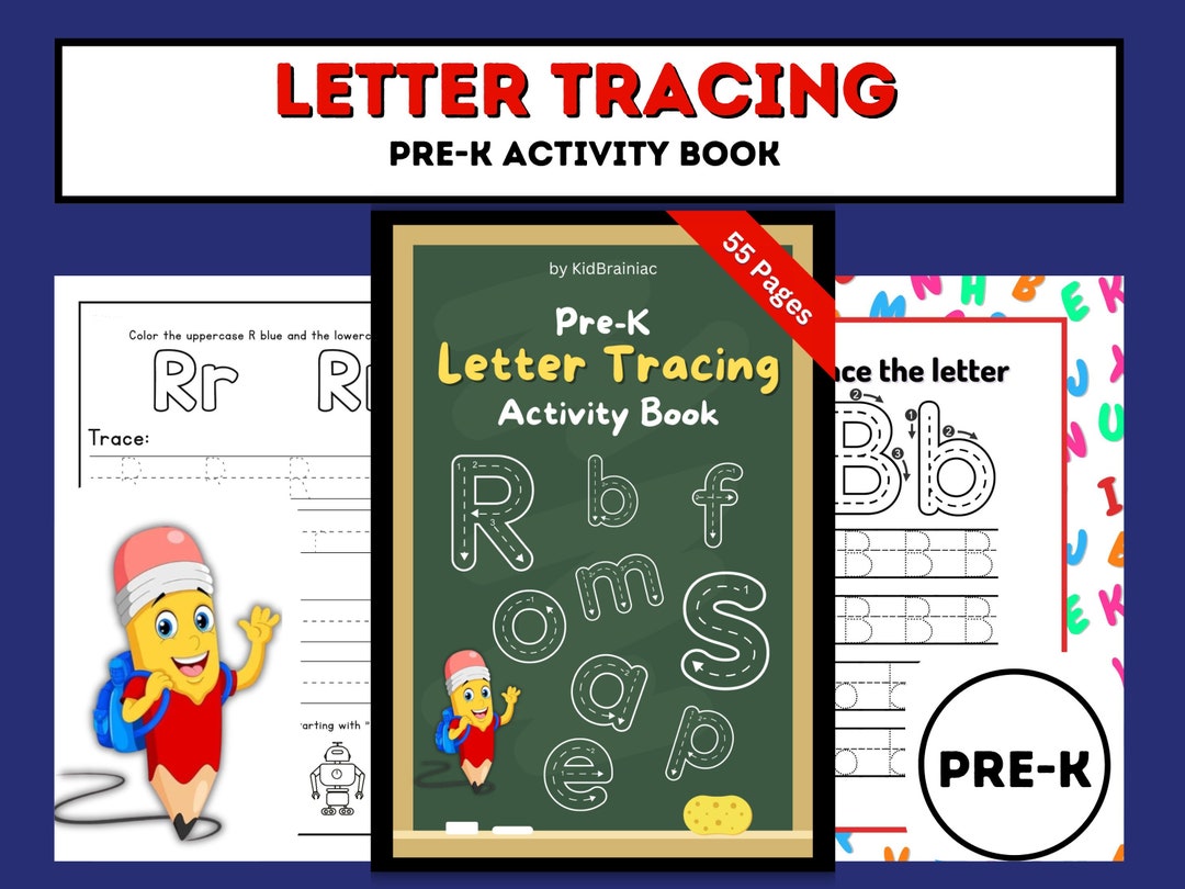Preschool Letter Tracing PRINTABLE Activity Book Worksheets Printable ...