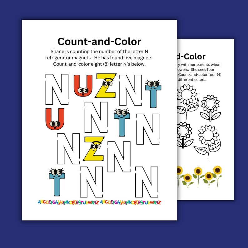 Preschool Count and Color Activity Book: 50 Pages (digital Download) - Etsy
