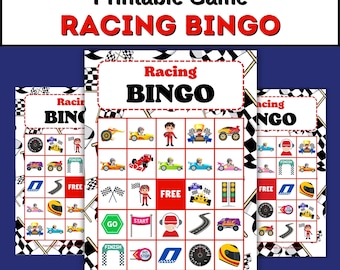 Bingo per bambini gioco STAMPABILE auto da corsa 20 carte uniche gioco per bambini bingo di compleanno giochi per studenti homeschooling asilo prima elementare