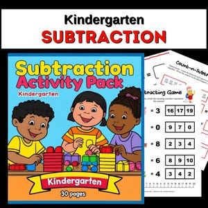 Subtraction Practice and Games, Printable, Worksheets, Kindergarten, Math Worksheets, Fact Coloring