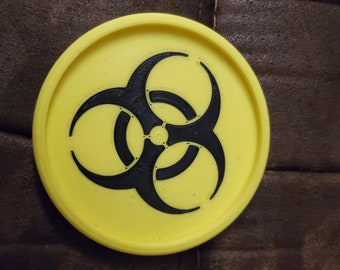3D Printed Biohazard Symbol Coasters with Stand