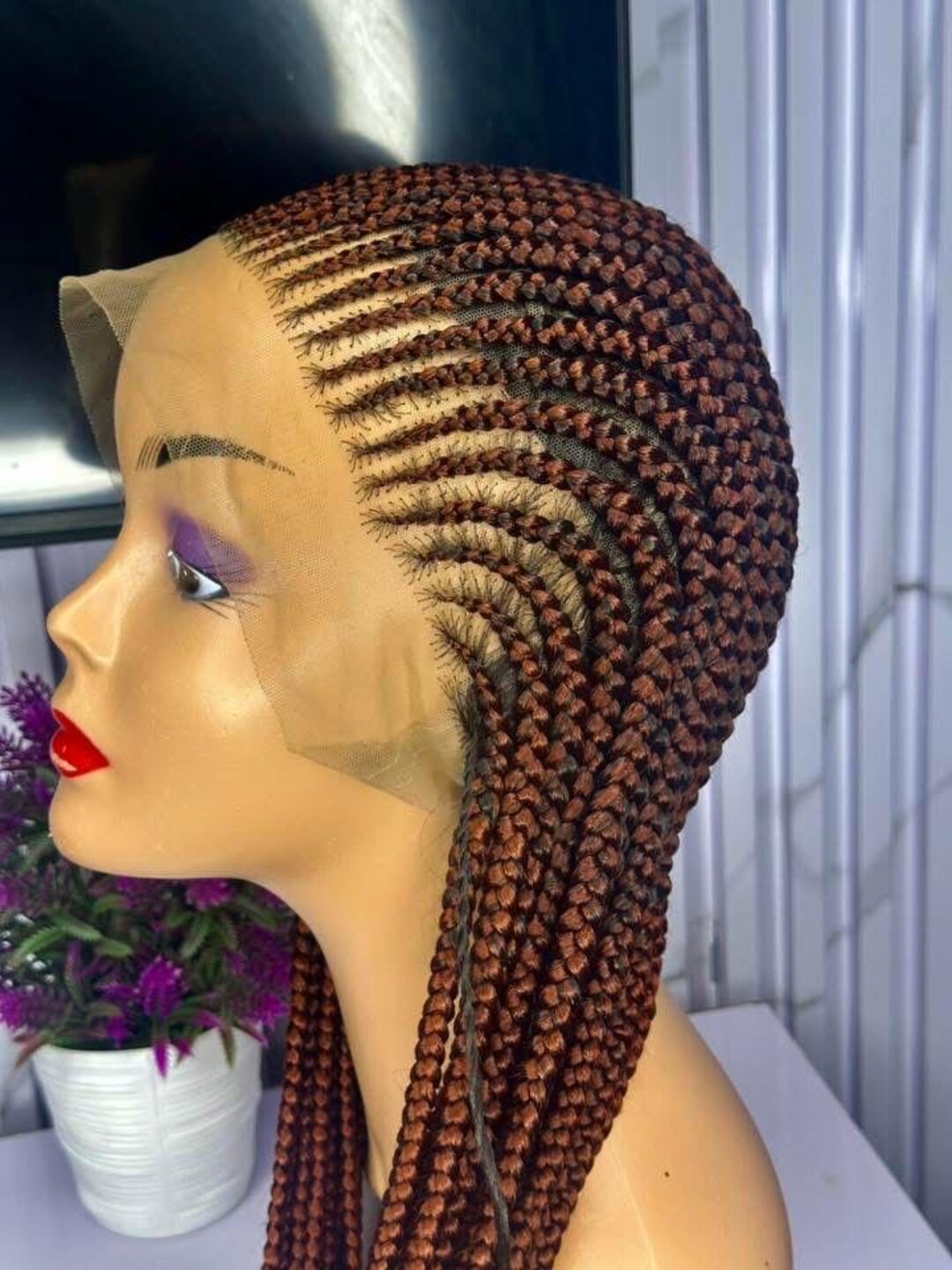 Braided Wig,braids Wig on Esty, Full Lace Knotless Braided Wigs ...
