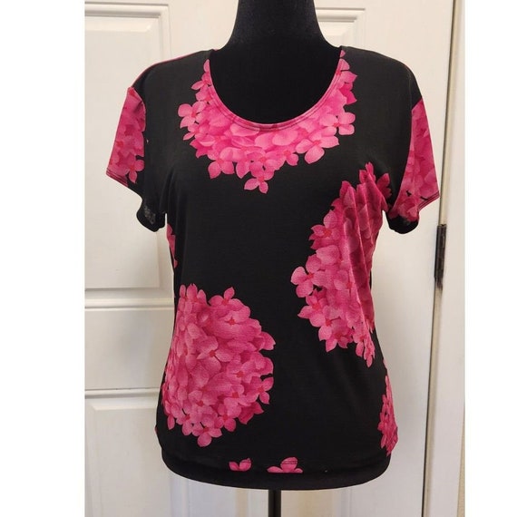 Pretty Perfect-for-Summer Black and Pink Floral W… - image 1
