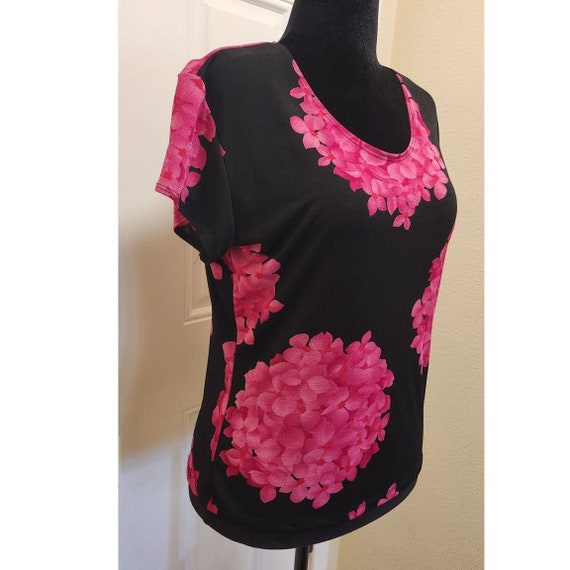 Pretty Perfect-for-Summer Black and Pink Floral W… - image 2