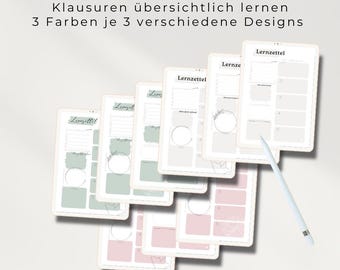 Modelli per fogli didattici beige, rosa e verde // infermieristica, esami, studi, formazione, diploma di maturità, esame