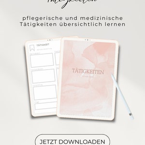 Inlärningsmallar - omvårdnads- och medicinska aktiviteter / PDF för omvårdnads-, akut- och läkarstudenter, Digital nedladdning för Goodnotes,