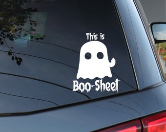 This is Boo Sheet Ghost Flipping Middle Finger Vinyl Decal