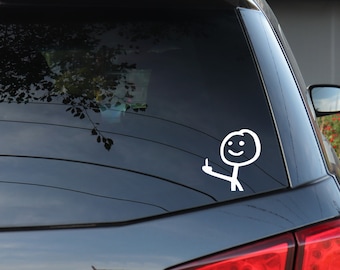 Stick Figure Flipping Middle Finger Vinyl Decal