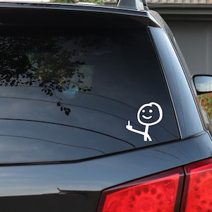 Stick Figure Flipping Middle Finger Vinyl Decal