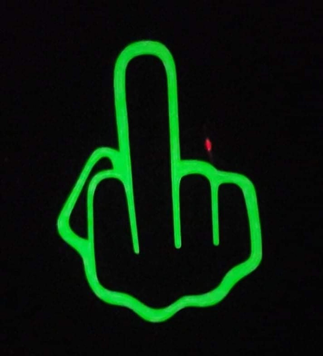 milena d finger in Glow in the Dark Middle Finger Vinyl Decal - Etsy