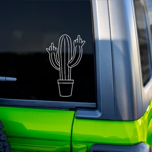 Double Middle Finger Cactus Vinyl Decal