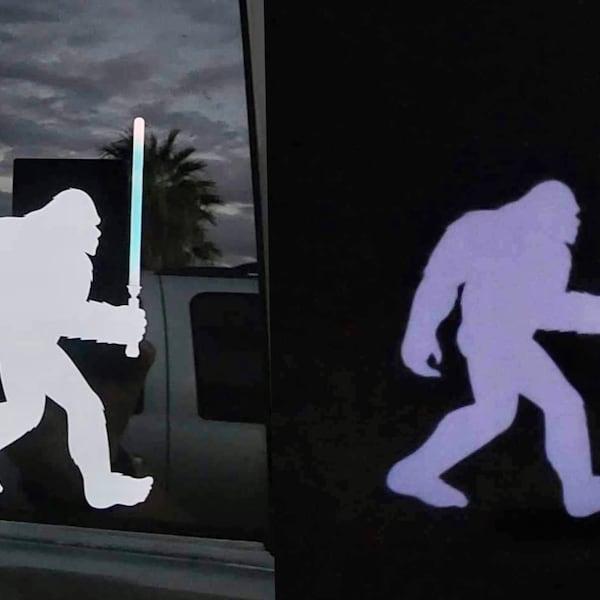 Jedi Bigfoot Glow in the Dark Vinyl Decal