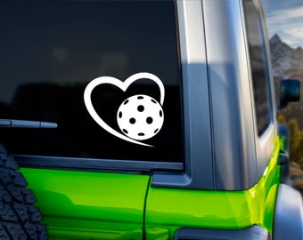 PickleBall Heart Vinyl Decal