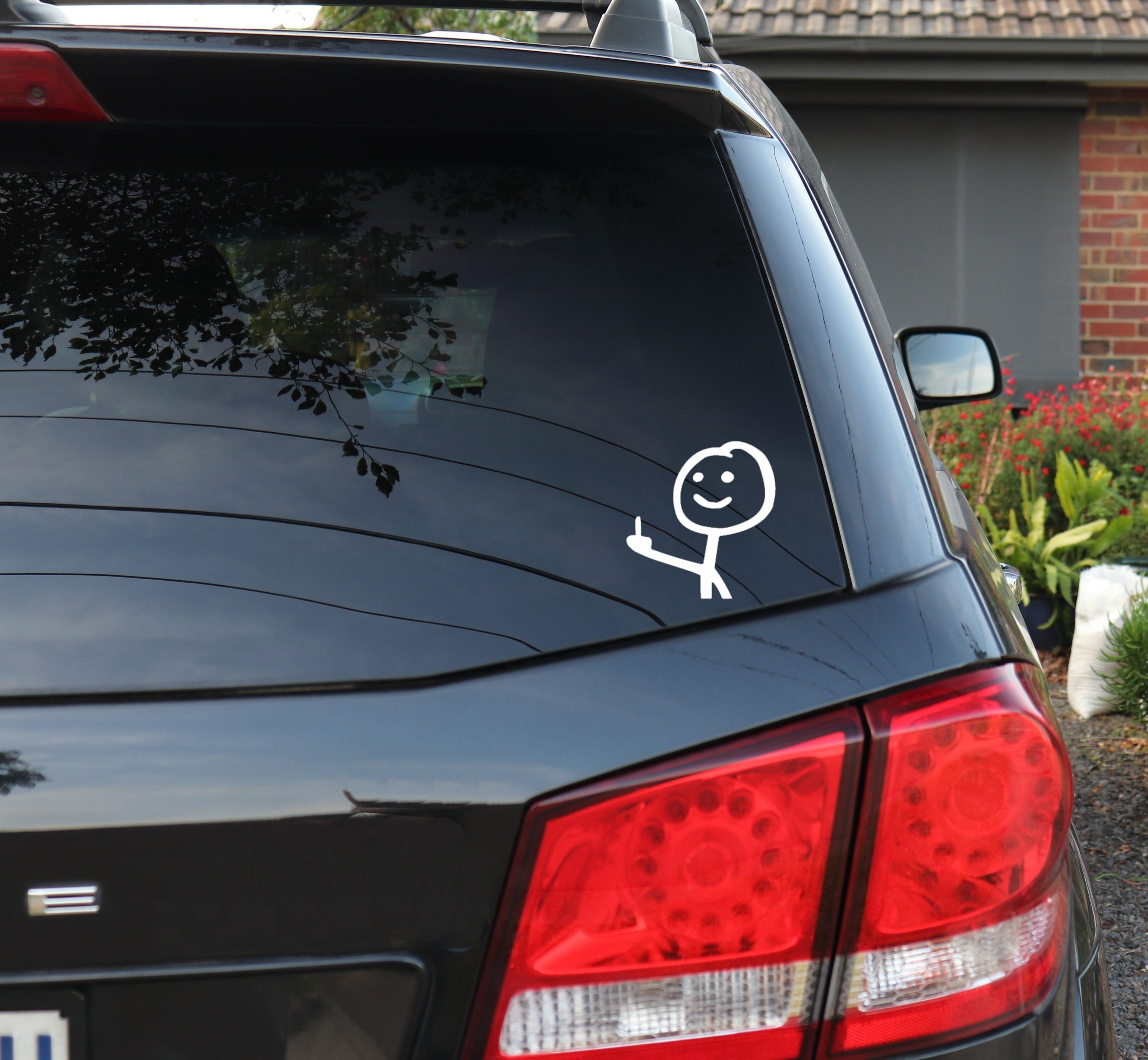 FUNNY MIDDLE FINGER MEME STICKMAN FLIP OFF VINYL DECAL - DECORATIVE DE –  NoFace Designs