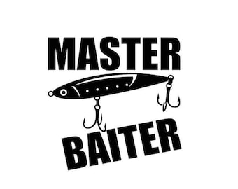 Master Baiter with Fishing Hooks Vinyl Decal