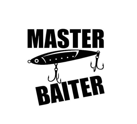 Master Baiter with Fishing Hooks Vinyl Decal