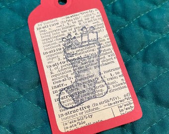 Christmas Stocking Gift Tags Pack of 10-Book Page Tags