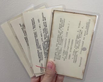 Vintage DVD VHS Library Card Catalog Index Bookmark