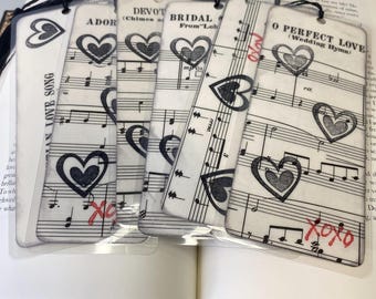 Wedding Music Valentine Heart Bookmark