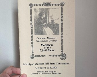 2004 Women of the Civil War- Michigan Quester Fall State Convention Program - Vintage Ephemera