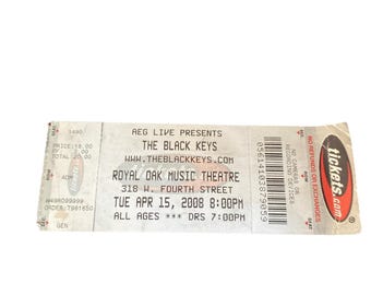 The Black Keys-4/15/2008 Full Concert Ticket-Royal Oak Music Theatre-WORN