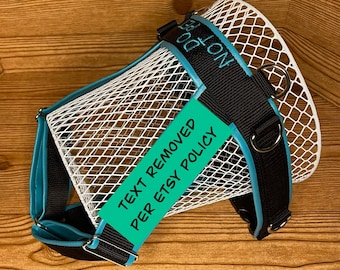 Y Front Dog Harness - Custom Made with Vinyl and Webbing